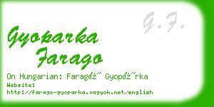gyoparka farago business card